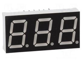 Display: LED | 7-segment | 14.2mm | 0.56" | No.char: 3 | blue | 80mcd