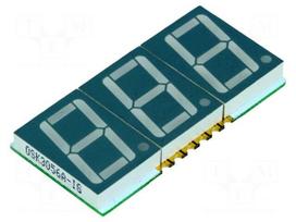 Display: LED | 7-segment | 14.22mm | 0.56" | No.char: 3 | green | 10÷35mcd