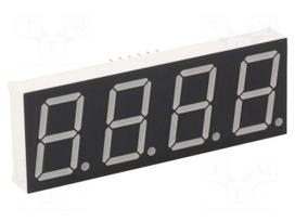 Display: LED | 7-segment | 20.4mm | 0.8" | No.char: 4 | yellow-green