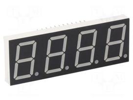 Display: LED | 7-segment | 20.4mm | 0.8" | No.char: 4 | yellow-green