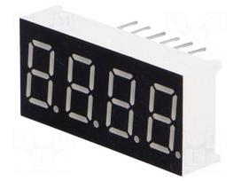 Display: LED | 7-segment | 9.14mm | 0.36" | No.char: 4 | green | 4.6mcd