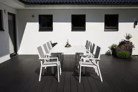 Venture Design Valgomojo komplektas Marbella 160x100x75 cm Baltas aliuminis