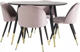 Venture Design Valgomojo stalas 115 cm juodas faneruotė