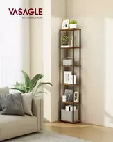 Songmics Sandėliavimo lentyna 38x23.8x173.4 cm, rudos ir juodos spalvos plienas