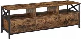Songmics TV staliukas 147x40x50 cm Rudos ir Juodos Spalvos Plienas