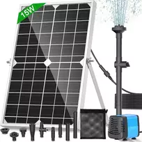 FEOXSHAL saulės energijos tvenkinio pompa, 15 W, 720 l/h, 4 purkštukai, sodo fontanams