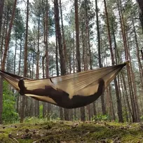 Ultralengvas hamakas Bushmen 20D ripstop nailono pilno dydžio 3m tamsiai žalias 210 g