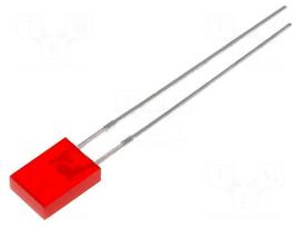 LED | rectangular | 5x2mm | red | 3.2÷12.5mcd | 110° | Front: flat | 20mA