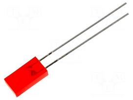 LED | rectangular | 5x2.5mm | red | 3.2÷12.5mcd | 110° | Front: flat | 20mA