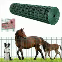 Ūkio tvora, 1.2 x 25 m, galvijams kiaulėms avims, tvirta vinilu dengta viela, gyvulių tvora, gyvūnų aptvarai, narvų tinklas, sodo tvoros, žalia, metalinis tinklas