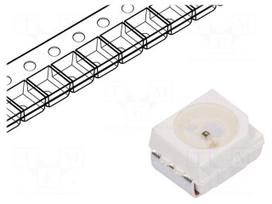 LED | SMD | 3528,PLCC2 | red | 71.5÷100mcd | 3.5x2.8x1.9mm | 120° | 20mA