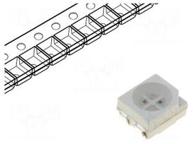 LED | SMD | 3528,PLCC4 | RGB | 3.5x2.8x1.9mm | 120° | 20mA | λd red: 621nm