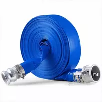 Atbulinio plovimo žarna nuotekų valymui ir vandens transportavimui, aukštos kokybės PVC su spaustukais ir jungtimis, 50.80 mm x 30.48 m, mėlyna žemės ūkio žarna, laistymo įranga