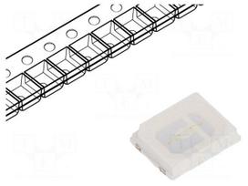 LED | SMD | 2835,PLCC2 | blue | 2500÷3000mcd | 2.8x3.5x0.8mm | 120°