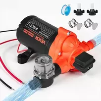Vandens siurblys kemperiams ir laivams, 12V DC 15.1 L/min savaime užsipildantis membraninis siurblys su automatiniu slėgio jungikliu, vandens siurblys automobilių plovimui ir drėkinimui, sodo siurblys