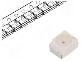 LED | SMD | 3528,PLCC2 | red | 190÷605mlm | 56÷180mcd | 3.4x3x2.1mm | 120°