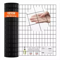 Cinkuotas vielos tinklo rulonas vištidėms, juoda vinilo danga, 910 x 15240 mm, sodo tvora gyvūnų apsaugai, metalinis tinklas