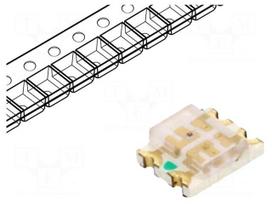 LED | SMD | 1206 | red/green | 3.2x2.7x1.1mm | 120° | 1.8÷2.6/2.6÷3.6V