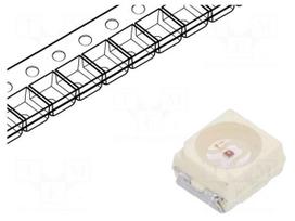 LED | SMD | 3528,PLCC2 | red | 180÷560mcd | 3.5x2.8x1.75mm | 60° | 30mA