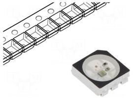 LED | SMD | 5050,PLCC6 | RGB | 5x5x1.6mm | 3.5÷5.3V | Lens: transparent