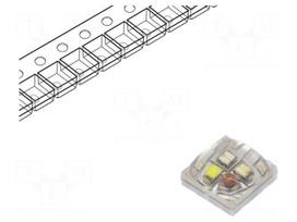 LED | RGBW | EMITER,quadcolour | 155° | 300mA | 3W | 3x3x1.8mm | Case: 3030
