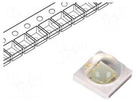 Power LED | blue (cyan) | 130° | 350mA | λd: 495-515nm | Pmax: 3W | SMD