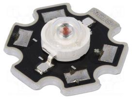 Power LED | STAR | red | 130° | 700mA | 613.5-631nm | Pmax: 3W | 2÷3.25V