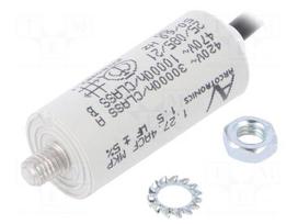 Capacitor: motors, run | 1.5uF | 470VAC | Ø25x58.5mm | -25÷85°C | ±5%