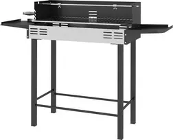 Outsunny anglies kepsninė, kempingo kepsninė su grotelėmis ir iešmo rinkiniu, sulankstoma, kempingui, sodui, BBQ, nerūdijantis plienas + metalas, juoda