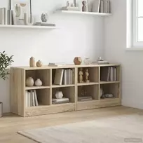 Lovos spintelė su lentyna 2 pcs Sonoma ąžuolas 66 x 33 x 48 cm