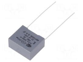 Capacitor: polypropylene | X2 | 0.33uF | 15mm | ±10% | 18x14.5x8.5mm