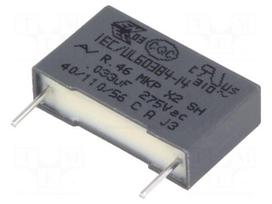 Capacitor: polypropylene | X2 | 33nF | 15mm | ±20% | 18x5x11mm | 275VAC