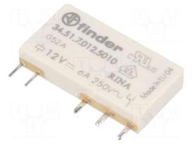Relay: electromagnetic | SPDT | Ucoil: 12VDC | 6A/250VAC | 6A/30VDC