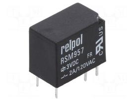 Relay: electromagnetic | SPDT | Ucoil: 3VDC | 2A/120VAC | 2A/24VDC | 2A
