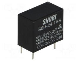Relay: electromagnetic | SPST-NO | Ucoil: 24VDC | 5A/250VAC | 5A/30VDC