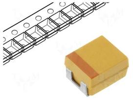 Capacitor: tantalum-polymer | 68uF | 6.3VDC | Case: B | 1210 | ESR: 70mΩ