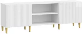 TV staliukas Televizoriaus spintelė Itin blizgi balta 150 x 31 x 50 cm