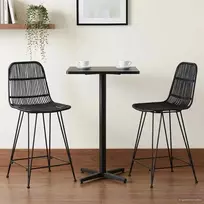 Baro taburetė 2 pcs Juoda 44 x 54 x 96 cm Ratana ir Plienas