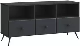 TV staliukas Televizoriaus spintelė su stalčių Juoda 102 x 34,5 x 50 cm