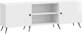TV staliukas Televizoriaus spintelė Itin blizgi balta 150 x 31 x 50 cm