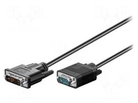 Cable | D-Sub 15pin HD plug,DVI-I (24+5) plug | 1m | black