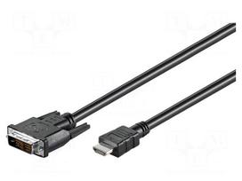 Cable | HDMI 1.4 | DVI-D (18+1) plug,HDMI plug | 1m | black