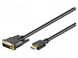 Cable | HDMI 1.4 | DVI-D (18+1) plug,HDMI plug | 1m | black