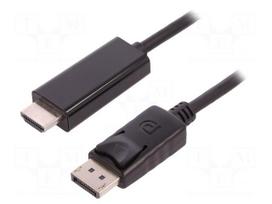 Cable | DisplayPort 1.2 | DisplayPort plug,HDMI plug | 1m | black