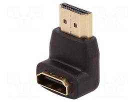 Adapter | HDMI socket 90°,HDMI plug | Colour: black