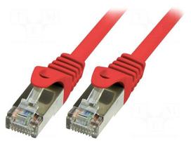Patch cord | F/UTP | 5e | stranded | CCA | PVC | red | 0.25m | 26AWG