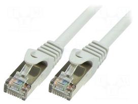 Patch cord | SF/UTP | 5e | stranded | CCA | PVC | grey | 15m | 26AWG