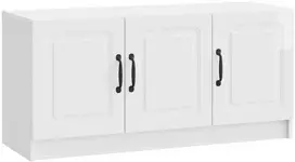 TV staliukas Televizoriaus spintelė Itin blizgi balta 99 x 34,5 x 47 cm