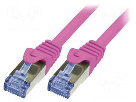 Patch cord | S/FTP | 6a | stranded | Cu | LSZH | pink | 0.5m | 26AWG