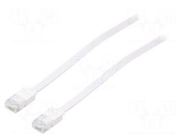 Patch cord | U/UTP | 5e | stranded | CCA | PVC | white | Len: 0.5m